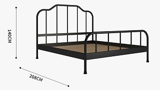 单层铁艺床铁架床1.5米1.8米 公寓出租屋单人双人床宿舍